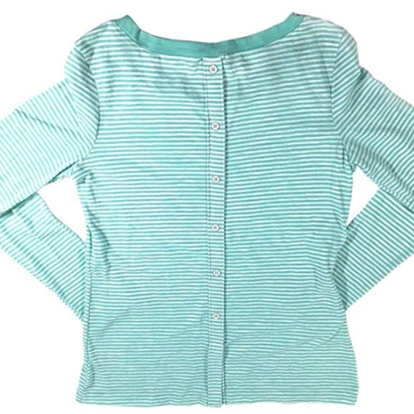 Splendid Stripe Button Back Shirt Spring Plus Size Top Cerine Slub NEW - Picture 1 of 3